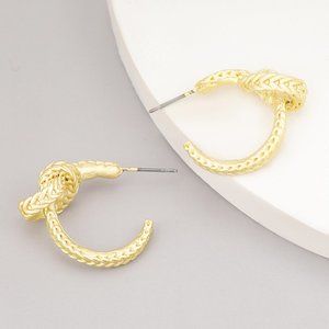 Gold or Silver Metal Braided C Shape Hoops